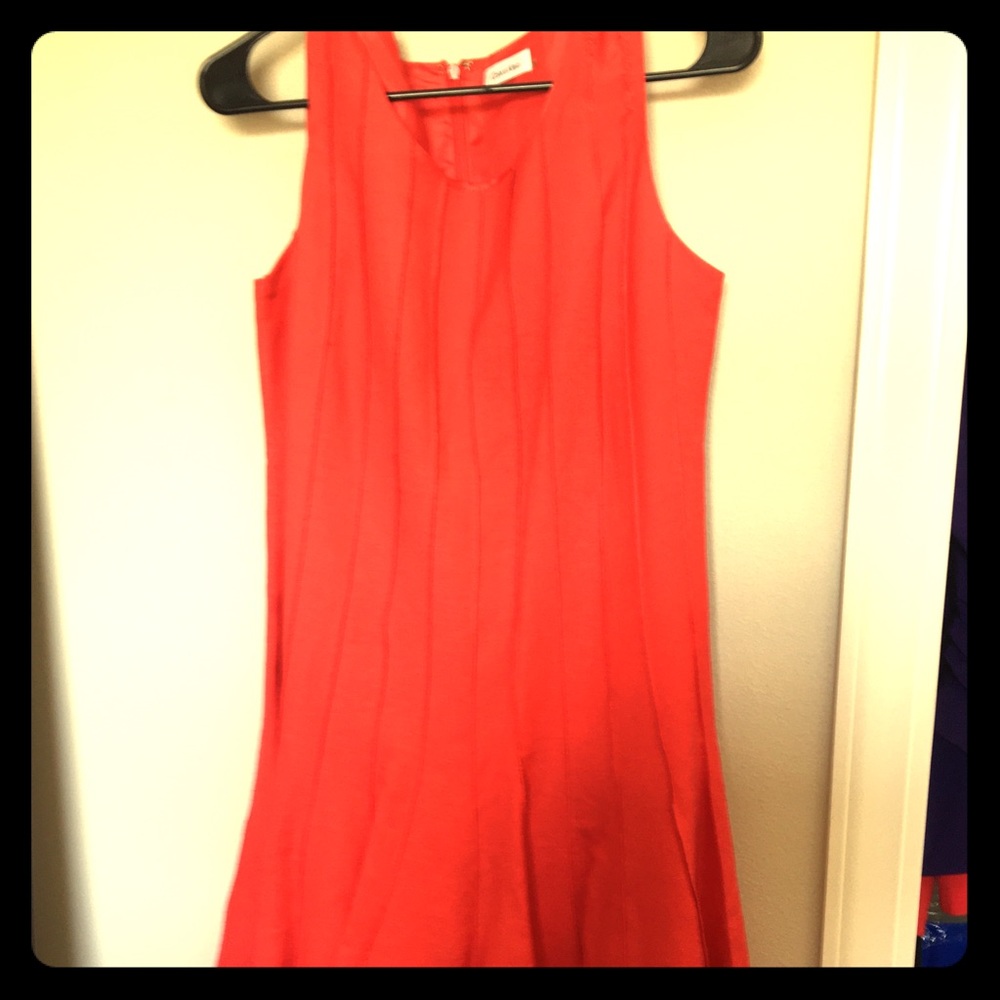 Calvin Klein flowy dress in burnt orange